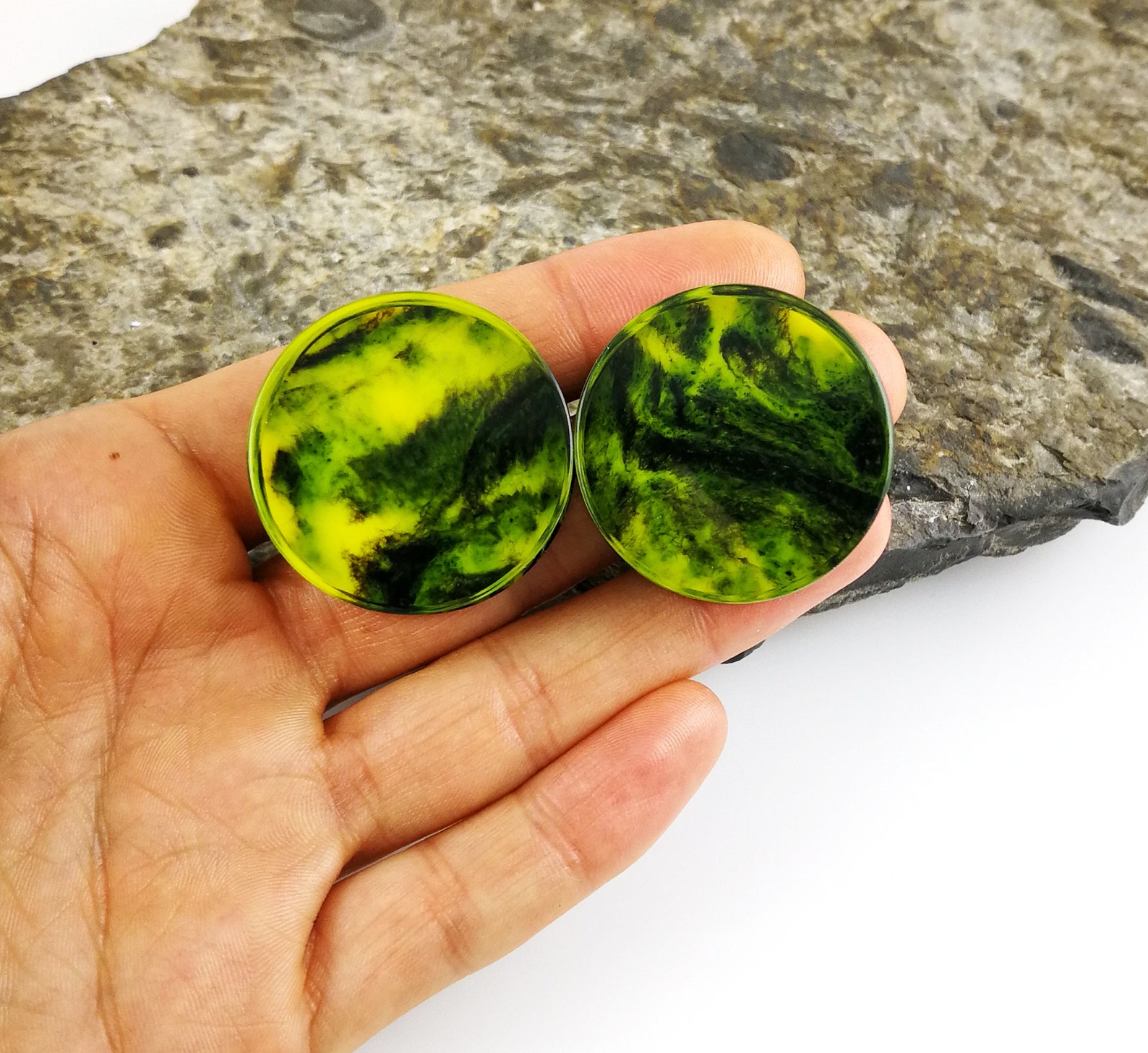 28mm inch Handmade Resin Ear Plugs Black Ear Gauges Etsy