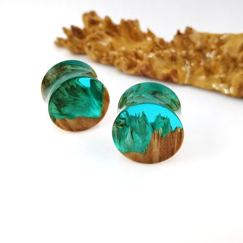 Resin Ear Plugs and Tunnels Handmade Ear Gauges Black and Etsy