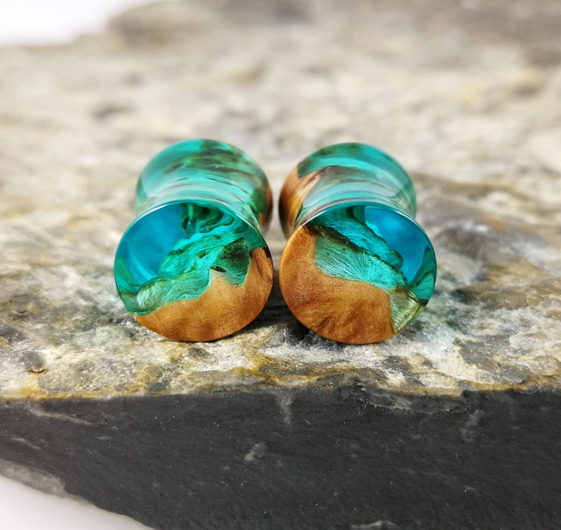 Ear Gauges Handmade Plugs and Tunnels Wood Resin Plugs Etsy