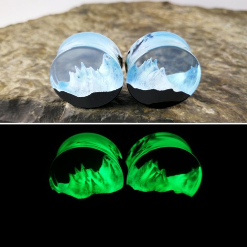 Resin Ear Plugs and Tunnels Handmade Ear Gauges Black and Etsy