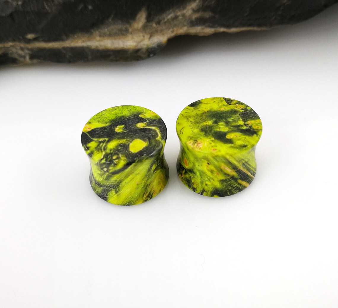 9/16 inch Stabilized Burl Wood Ear Plugs Wooden Gauges 16mm Etsy