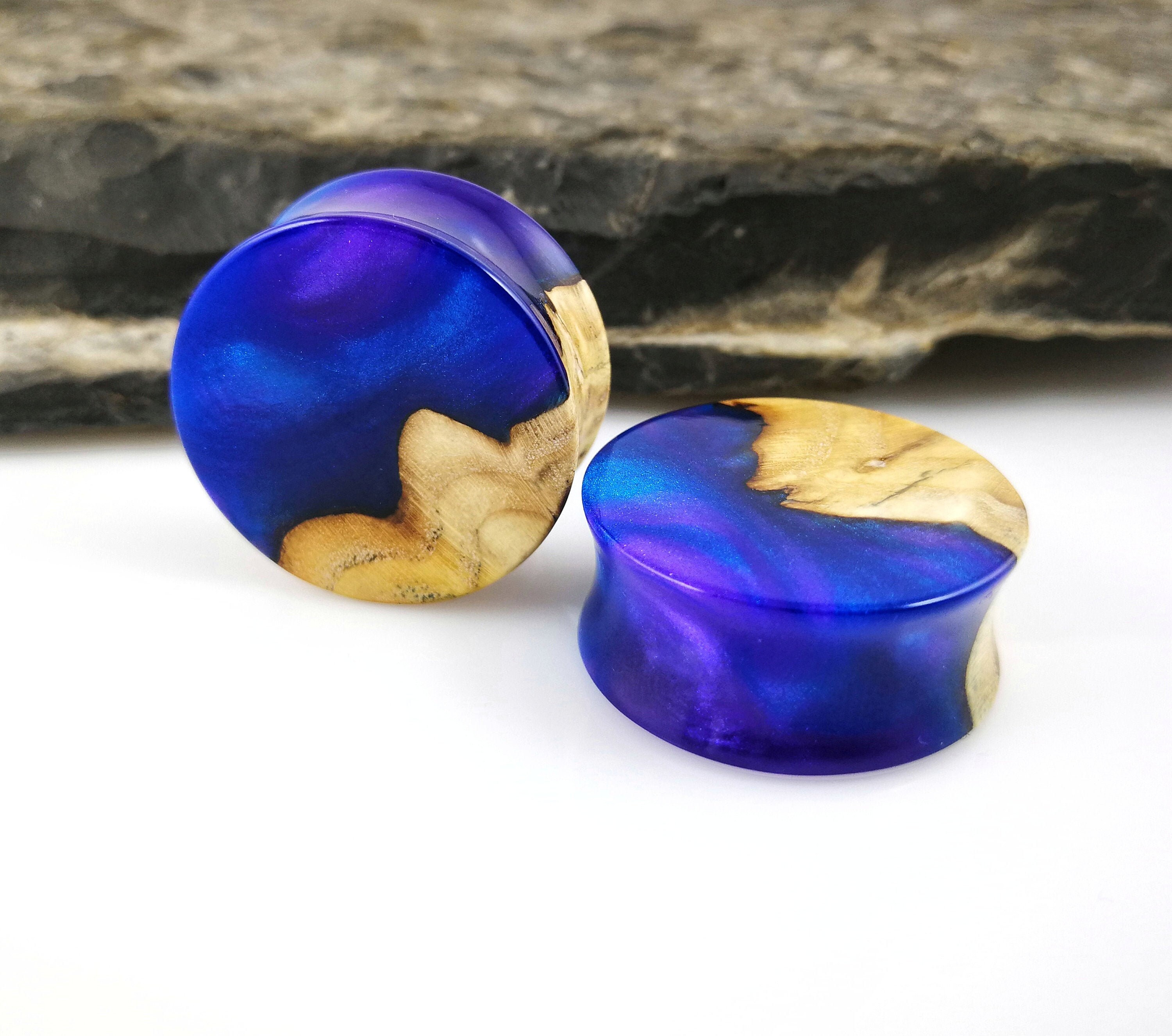 25mm Ear Plugs 1 Inch Wood and Resin Ear Plugs Wooden Gauges Etsy