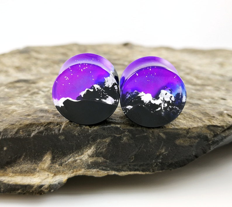 Custom Resin Ear Plugs Handmade Unique Ear Gauges Snowy Etsy Canada