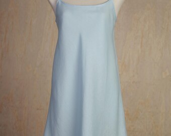 100% Pale Blue Linen Bias cut Slip