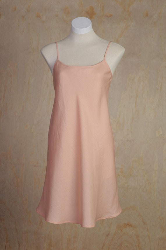 blush pink linen dress