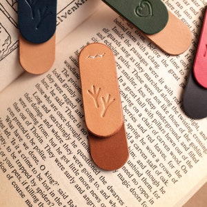 Miniature Leather Bookmark [4860_CHRA_33].  Reading accessories. Book lover gift. Personalized gift.