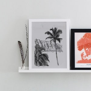 Hawaii Maui Art - Original Drawing, Hand Drawn Hawaii Wall Decor, Tropical Wall Art, Maui Travel Decor, Palm Tree One of a Kind Ink Drawing