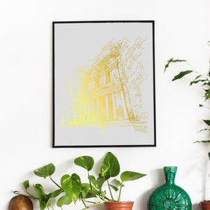 Antike Stadt Petra Jordan Gold Foliendruck, Seven Wonders of the World, Jordan Hidden City Art, Jordan Travel Poster, City of Petra Geschenk