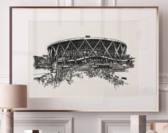Golden State Warriors Art, Oracle Arena Print, Gold State Warrior Decor, Basketball Room Decor, NBA Art Print, San Francisco Print