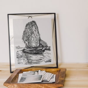 Phuket Thailand Art Line Drawing Print, Illustration of Phuket Island, Thailand Travel Gift, Original Drawing, Asia Travel poster