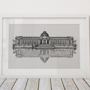 Belgian Royal Residence Art Print, Belgium Poster, Royal Palace of Brussels Artwork, European Cities Architecture Print, Bruxelles Travel