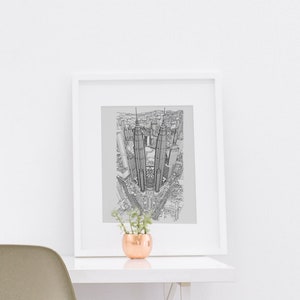 Poster Kuala Lumpur, Monochrome Art Print, Petronas Towers Art, Malaysia City Art, Malaysia Wall Decor, Kuala Lumpur Gift, Malaysia Gift
