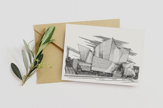 Disney Concert Hall, Frank Gehry Modern Architecture Sketch, Los