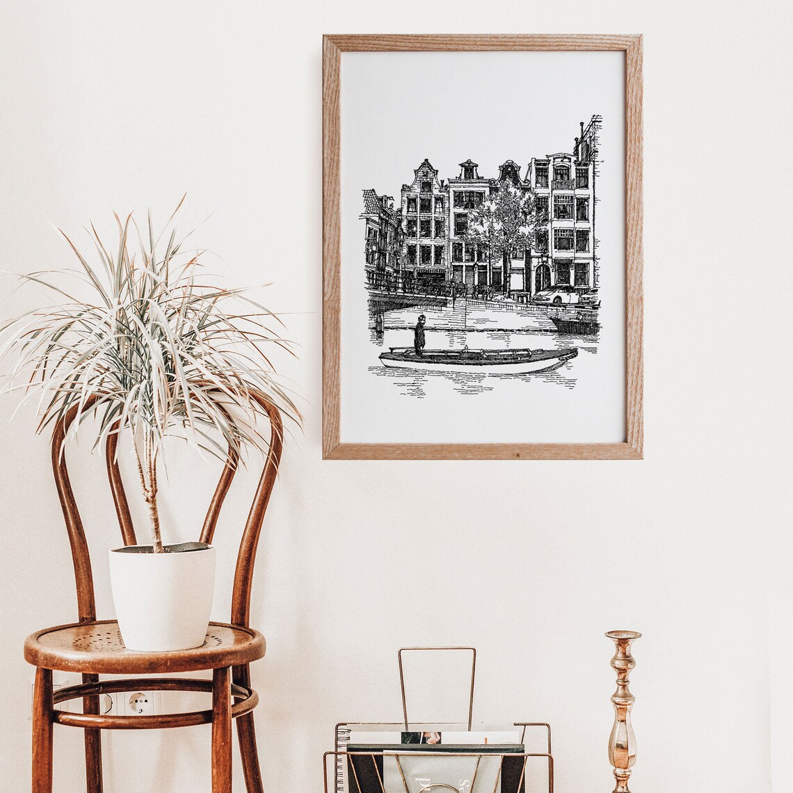 Amsterdam Wall Art Pen & Ink Original Artwork Hand Drawn Etsy