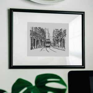 Cartel de Lisboa - Impresión de tranvía en blanco y negro, impresiones únicas de teleférico, Lisboa Portugal Wall Art, Lisbon tram Home Decor, Portugal Travel Gift imagen 4