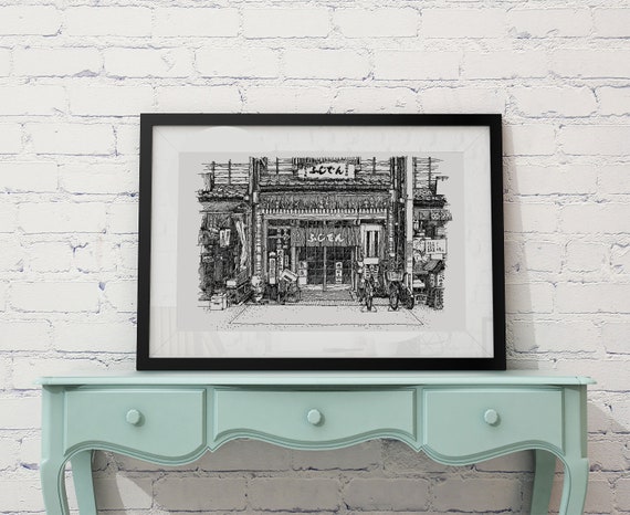 Tokyo Japan sketch, Japanese Posters, Tokyo Wall Art, Japan Lover Gift, Japan Travel Poster, Japan City Architecture Living Room Decor