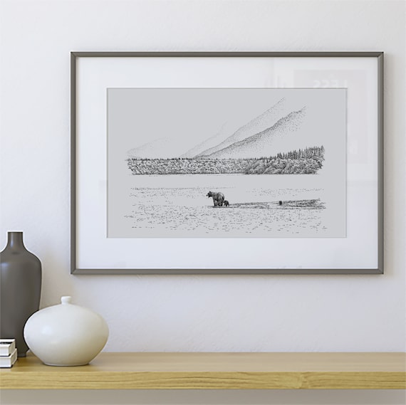 Alaska Art Alaska Landscape Print Alaskan Wildlife Art | Etsy