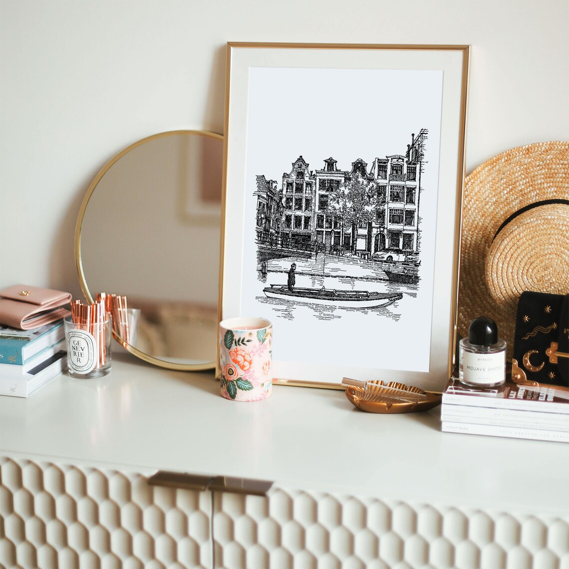 Amsterdam Wall Art Pen & Ink Original Artwork Hand Drawn Etsy