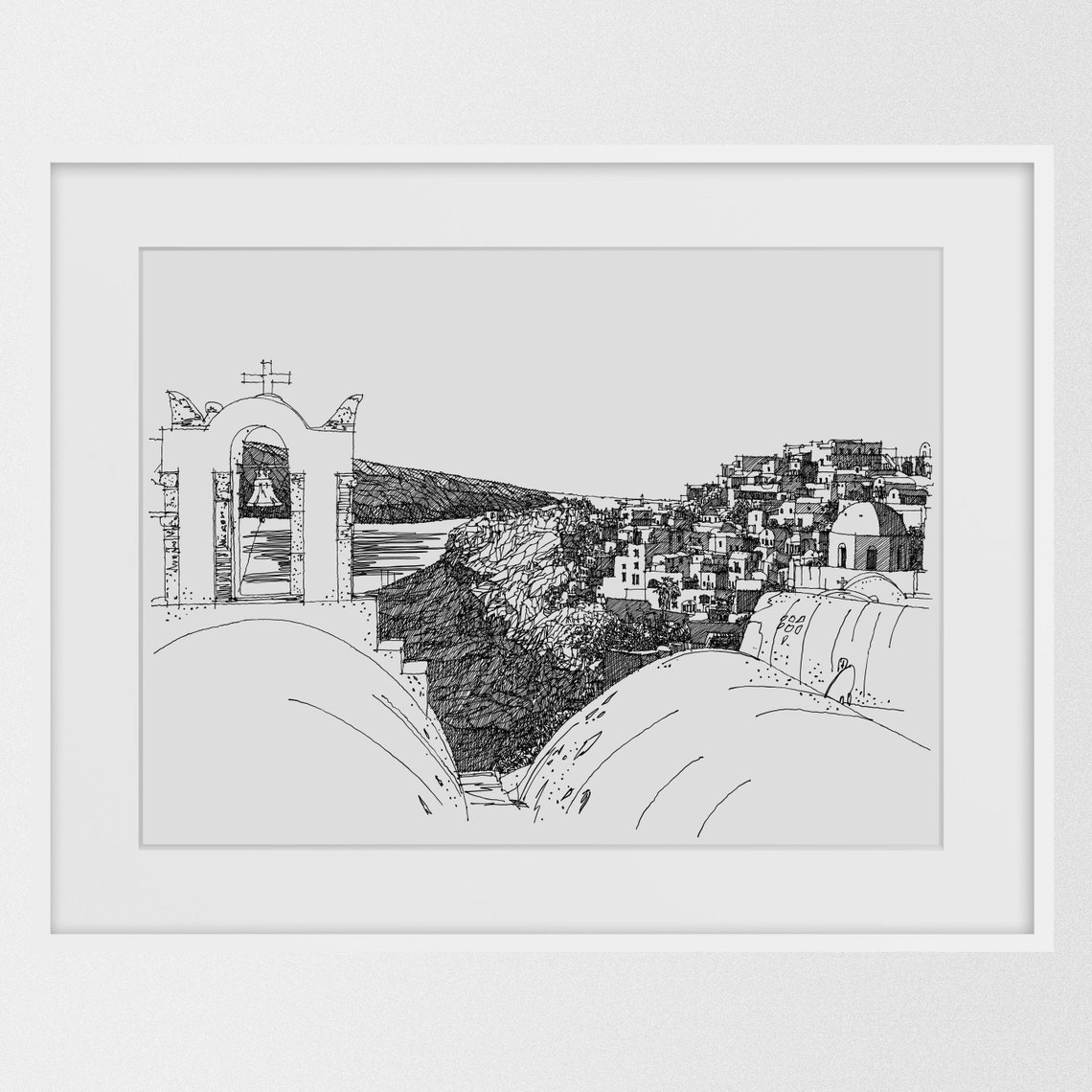 Santorini Wall Art Greek Island Decor Greek Church Etsy