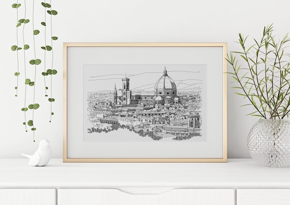 Florence Architecture Print, Europe Cityscape Art, Florence Italy