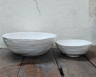 Set di ciotole in gres ceramico fatte a mano da 2
