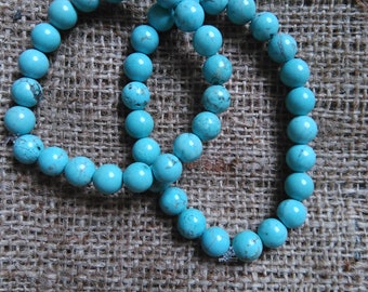 SS338T Elastic Turquoise Ball Bracelet with Tree Charm 2mm