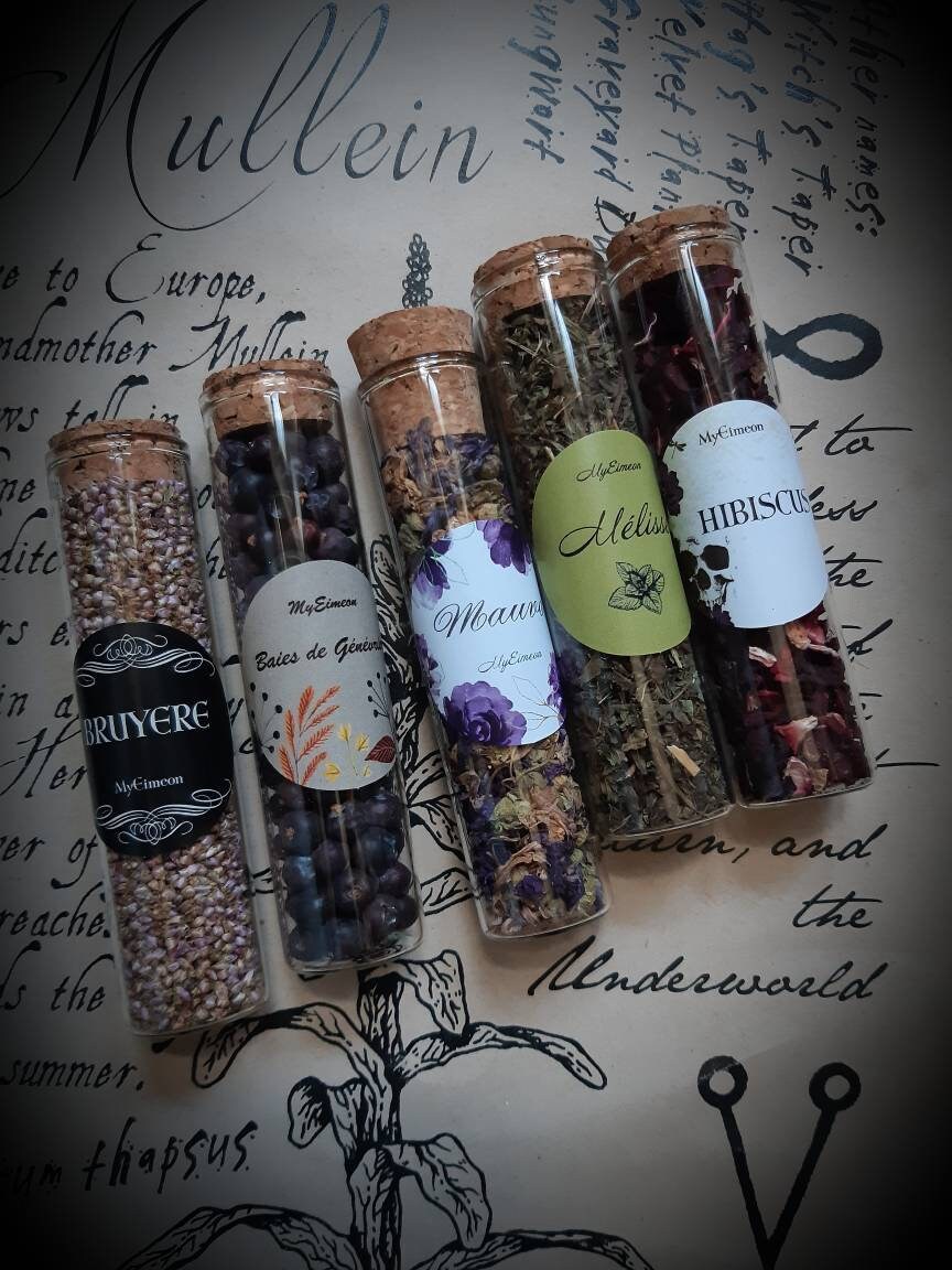 Herbes Rituels Pour Pratique Magique et Ésotérique, Herbes Magiques de Sorcières, Kit d'apothicaire