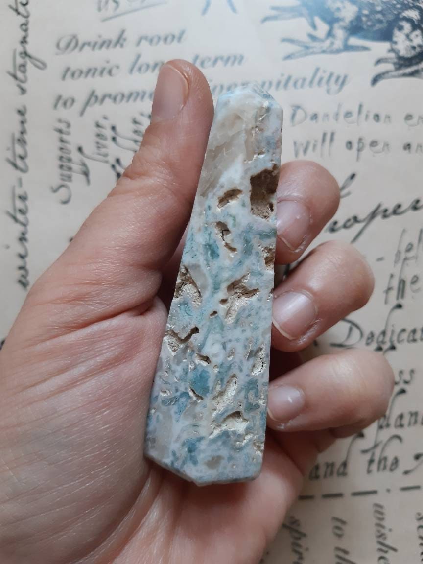 Pointe Agate Dentritique ou Agate Arbre Pierre Naturelle Pour Lithothérapie , Chakras, Soins Énergét