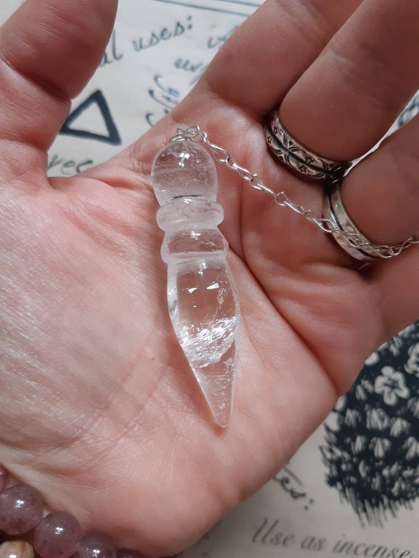 Cristal de Roche Pendule Égyptien- Pierre Naturelle- Radiesthésie - Lithothérapie Cristaux, Pendule