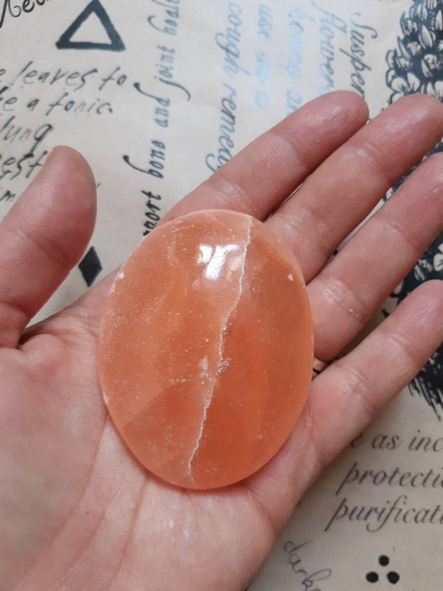 Galets de Sélénite Orange , Pierre Soin Naturelle Pour Lithothérapie , Spiritualité et Chakras Ainsi