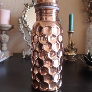 Bouteille D'eau En Cuivre - 1000 Ml, 1 Pièce - Purification Traditionnelle, Design élégant - 11