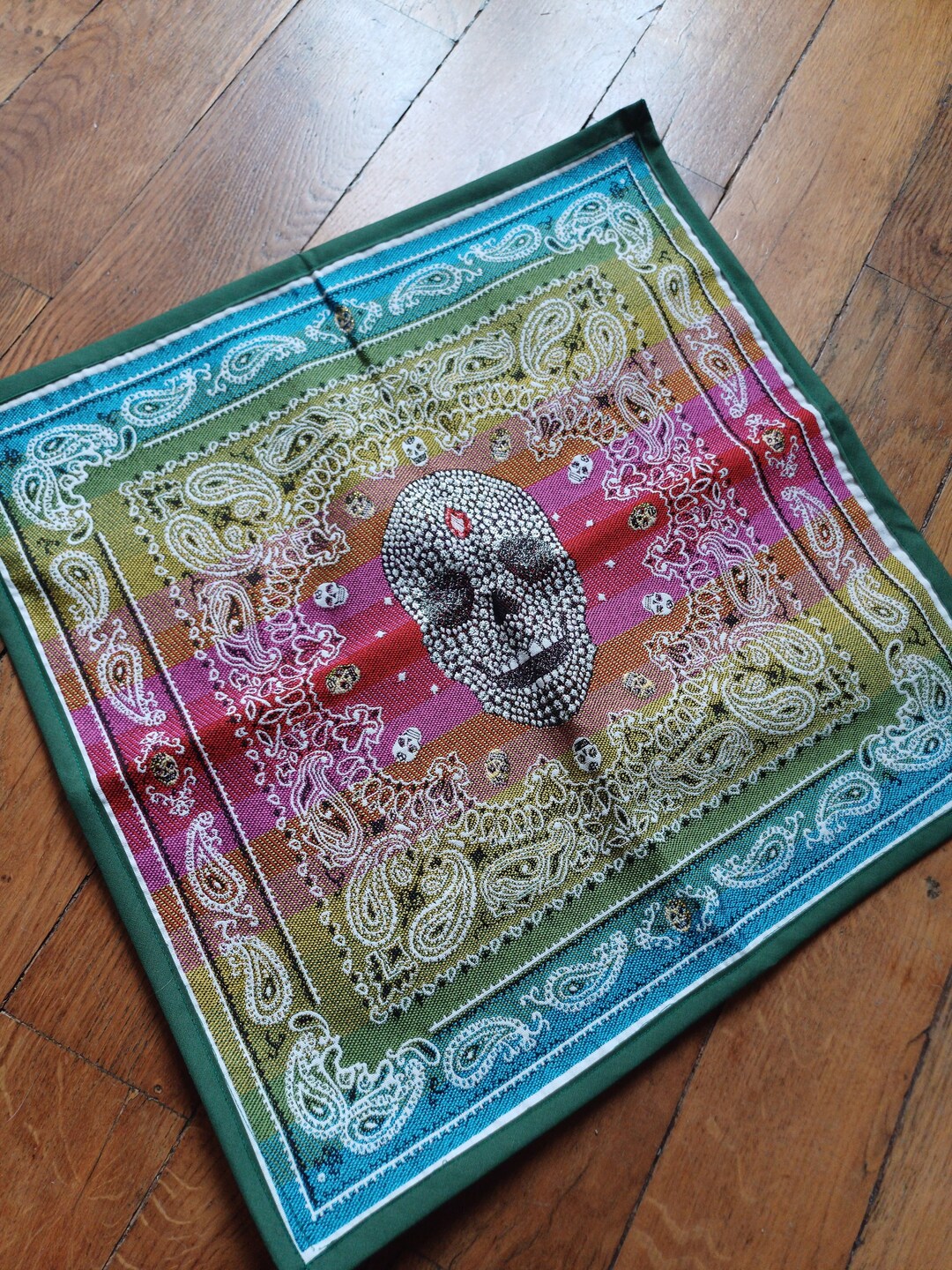 Tapis de tirage, d'autel / Linogravure / Cabinet de curiosités / Skull – le Duc va-nu-pieds