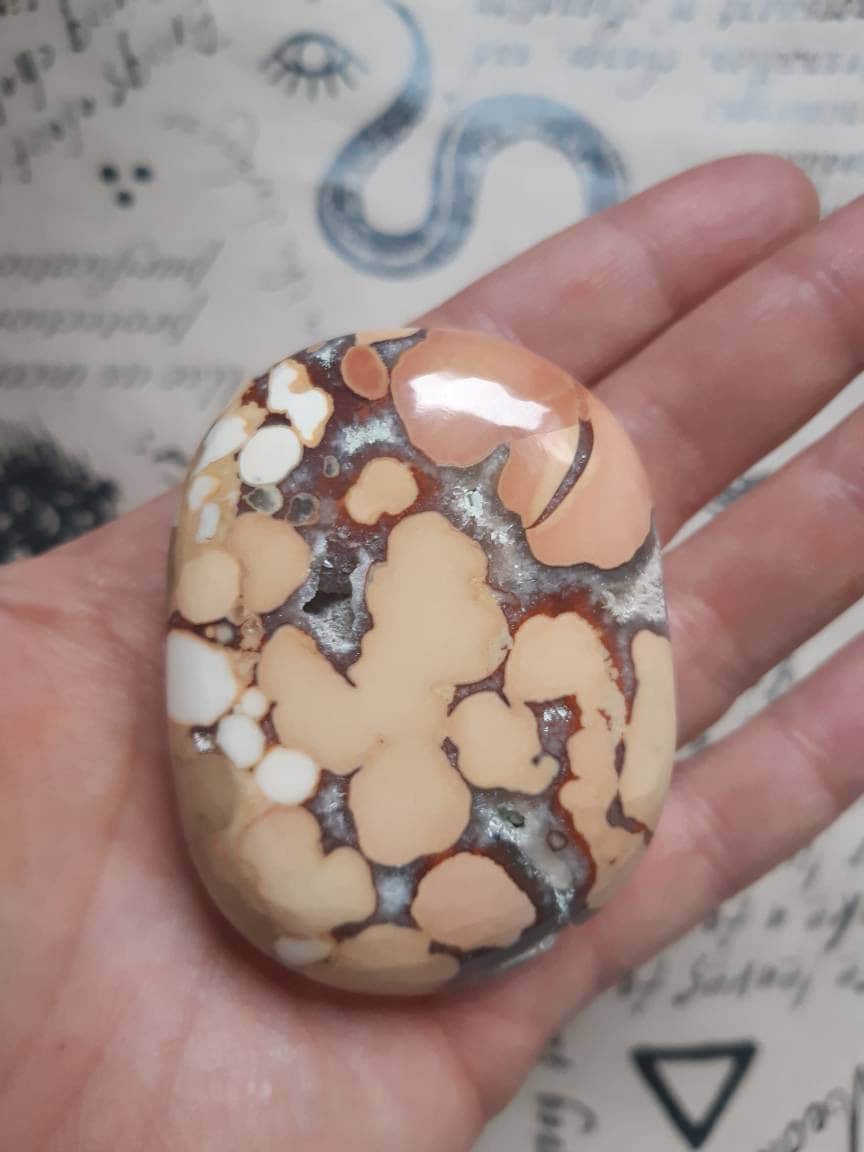 Galet Jaspe Orbiculaire , Galet Jaspe Océan Pierre de Lithothérapie Chakras .