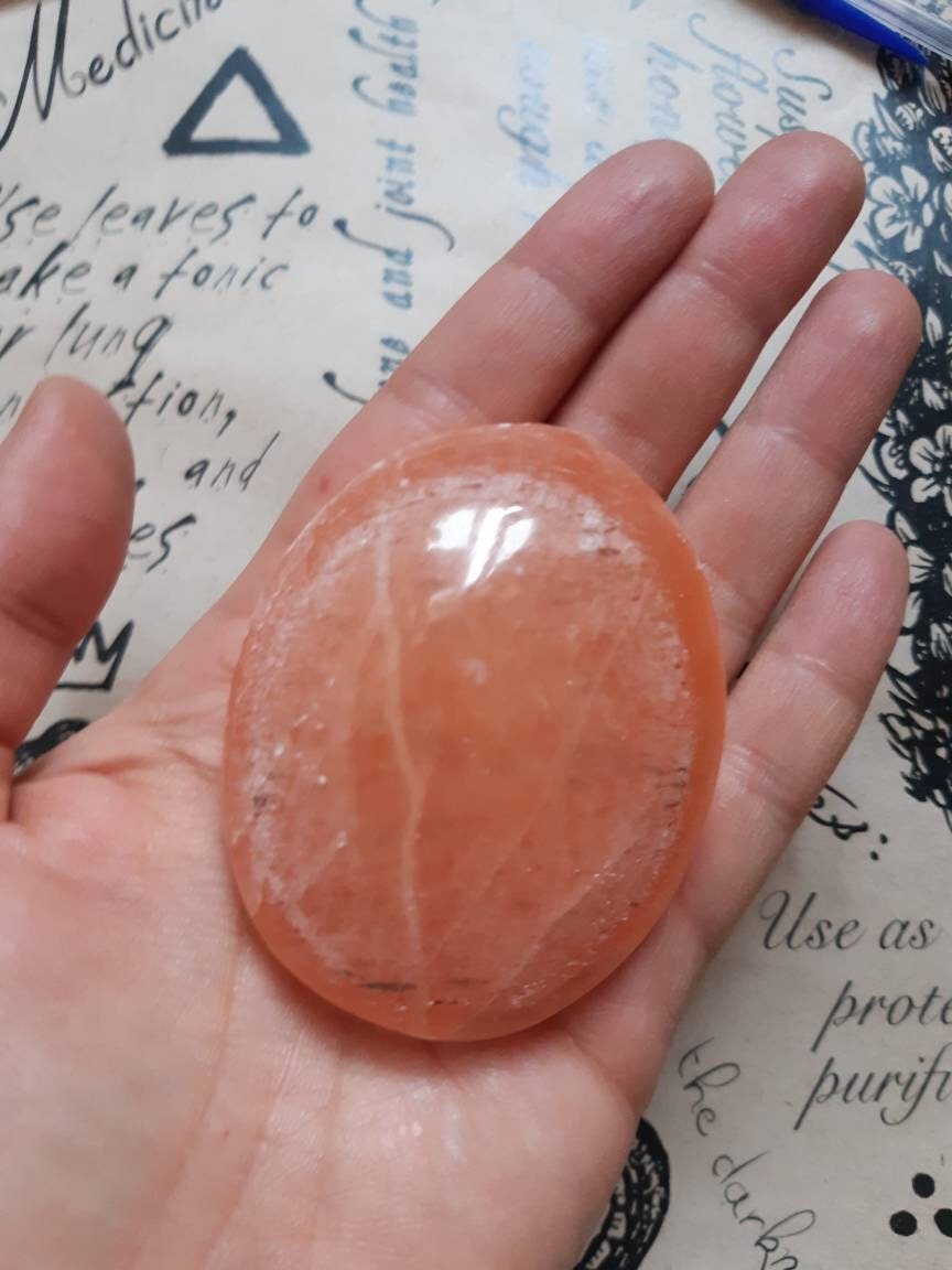 Galets de Sélénite Orange , Pierre Soin Naturelle Pour Lithothérapie , Spiritualité et Chakras Ainsi