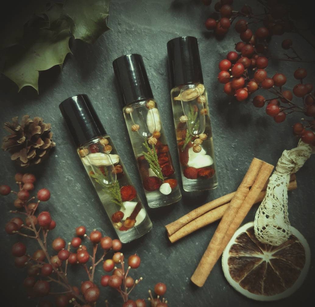 Yule Fiole Huile Botanique Pour Sabbats Ésoétrique , Païens, Wicca , Rituel Magique Autel .