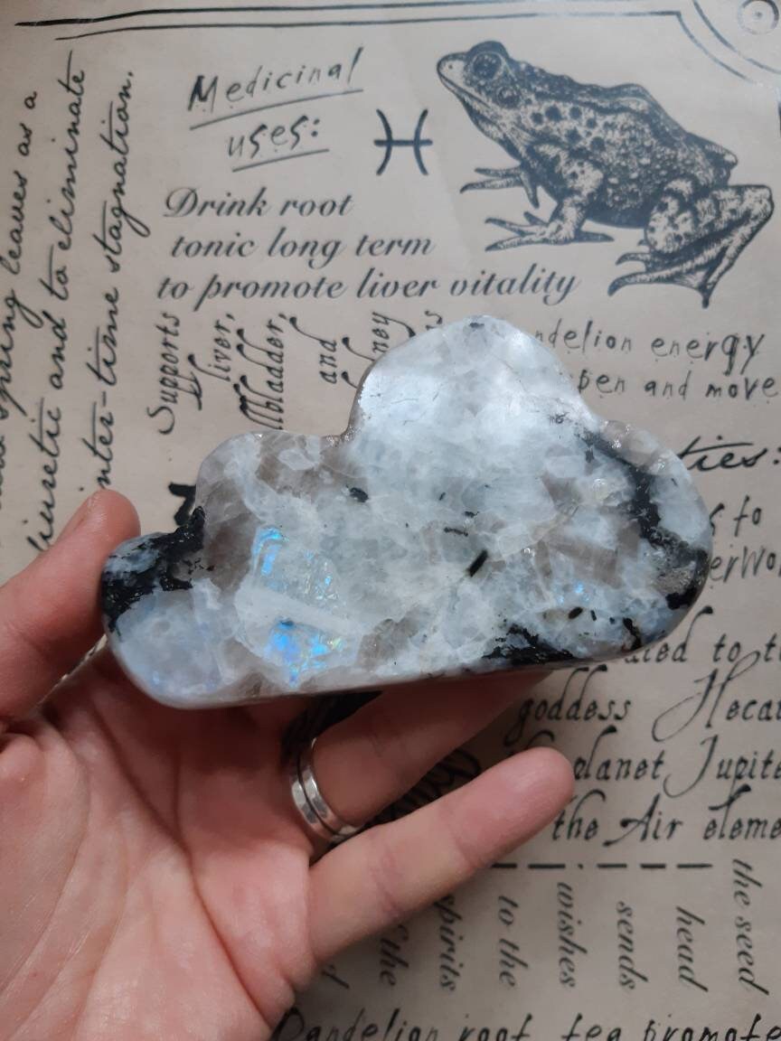 Pierre de Lune Arc en Ciel Forme Nuage Pierre Naturelle , Une Arc Pour Chakra Lithothérapie , Reiki.