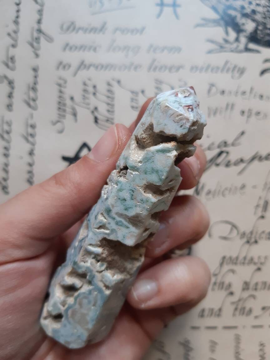 Pointe Agate Dentritique ou Agate Arbre Pierre Naturelle Pour Lithothérapie , Chakras, Soins Énergét