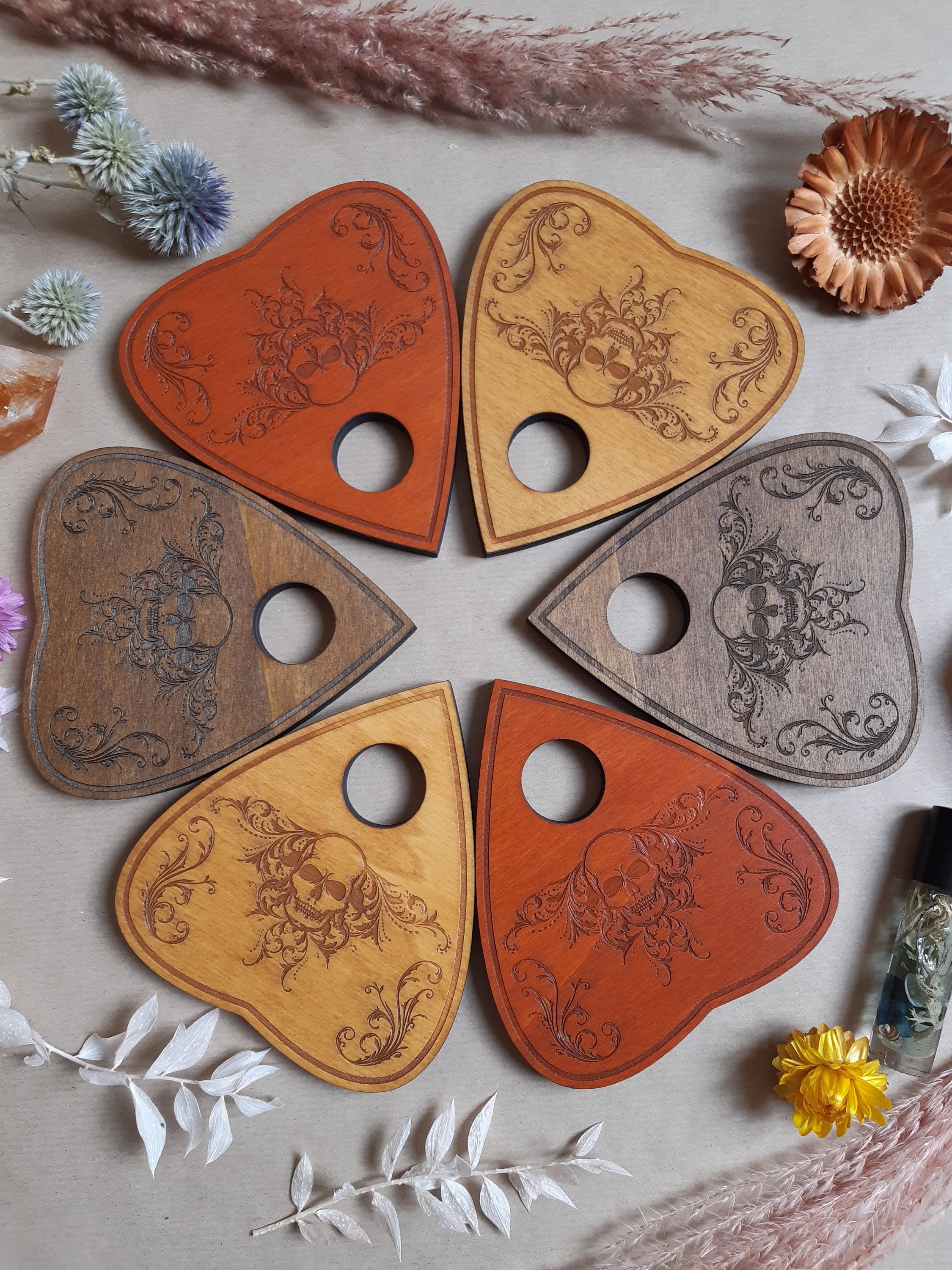 Goutte Ouija Pour Décoration, Socle Sphère de Minéraux , Décoration en Bois Autel Ésotérique .