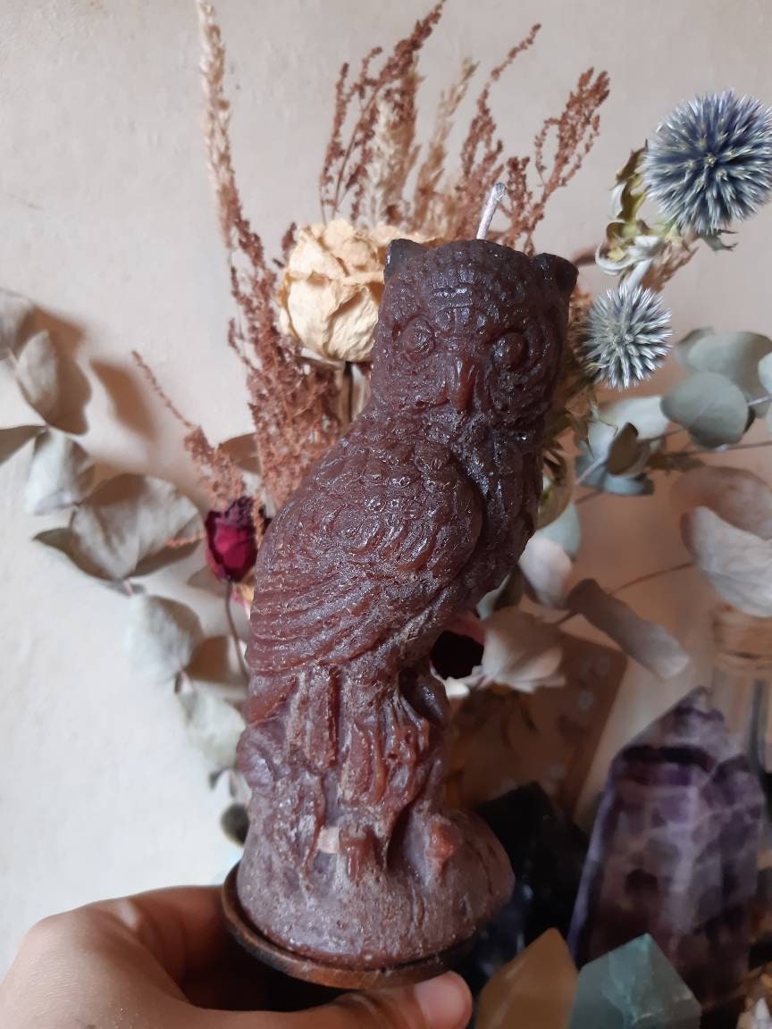 Bougies Hiboux , Bougie Rituel en Cire Végétale Naturelles Pour Magie et Sorcellerie Autel Ésotériqu