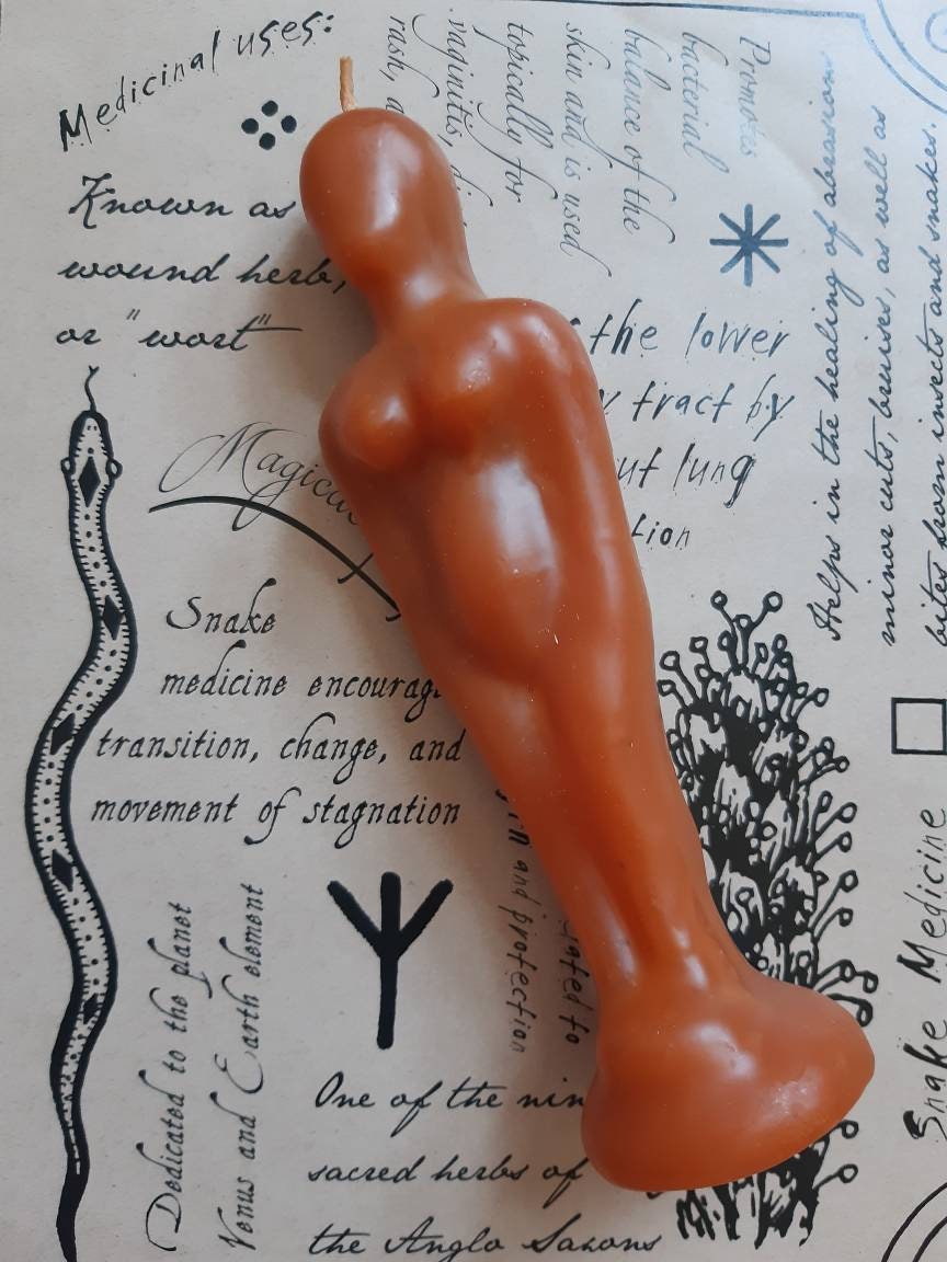 Bougies Dagyde Femme Cire d'abeille Naturelle et Miel Pour Magie Sorcellerie , Autel Ésotérique Ritu