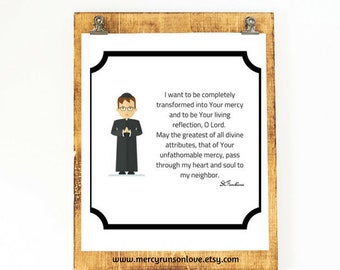 Mercy Prayer for Priest Divine Mercy quote catholic printable Catholic print Father's Day gift St Faustina quote unique gift ordination gift
