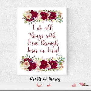 All Things Jesus  quote St Faustina Divine Mercy Catholic Printable Catholic Quote Catholic Print digital download Home Decor wall art