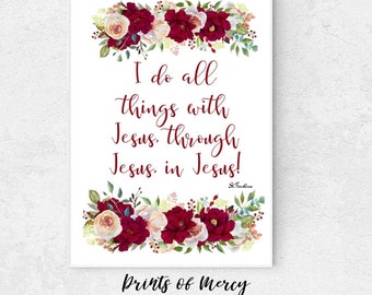 All Things Jesus  quote St Faustina Divine Mercy Catholic Printable Catholic Quote Catholic Print digital download Home Decor wall art