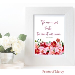 Trust Divine Mercy Jesus quote Catholic printable Catholic decor Catholic print Instant download gifts under 5