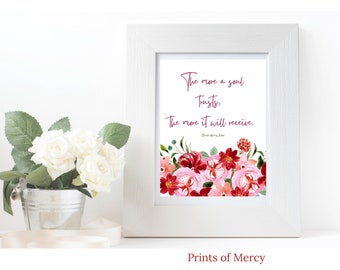 Trust Divine Mercy Jesus quote Catholic printable Catholic decor Catholic print Instant download gifts under 5
