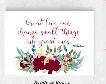 StFaustina Divine Mercy Print Great love Catholic Saint Quote Confirmation Gift Catholic Print Wall Art Saint Print Catholic decor nursery