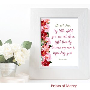 Do Not Fear Divine Mercy Jesus quote Catholic printable Catholic decor Catholic print Instant download gifts under 5