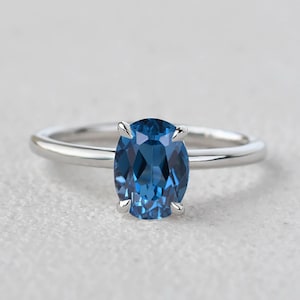 Stapelring Topas, zarter Weißgoldring, Verlobungsring, Verlobungsring, Freundschaftsring, Geschenk für Paare