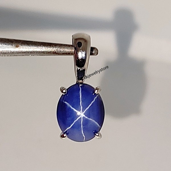 Blue Star Sapphire Pendant, Lindy Star Pendant, Star Sapphire Necklace, 6rays Star Pendant, 925sterling Silver, Mothers Day Gifts