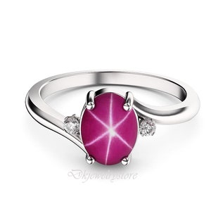 Red star sapphire hot sale ring